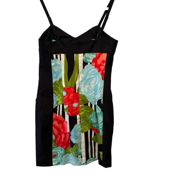 NANETTE LEPORE EUC WOMENS DRESS MINI SUMMER BLUE BLACK GREEN WEDDING WHITE SZ 2 - Picture 5 of 8